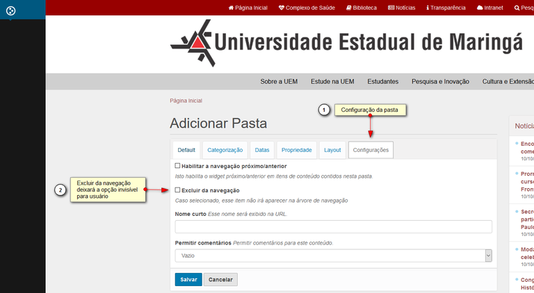 Organização de pastas