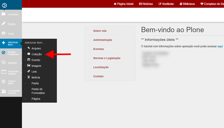 Adicionar coleção